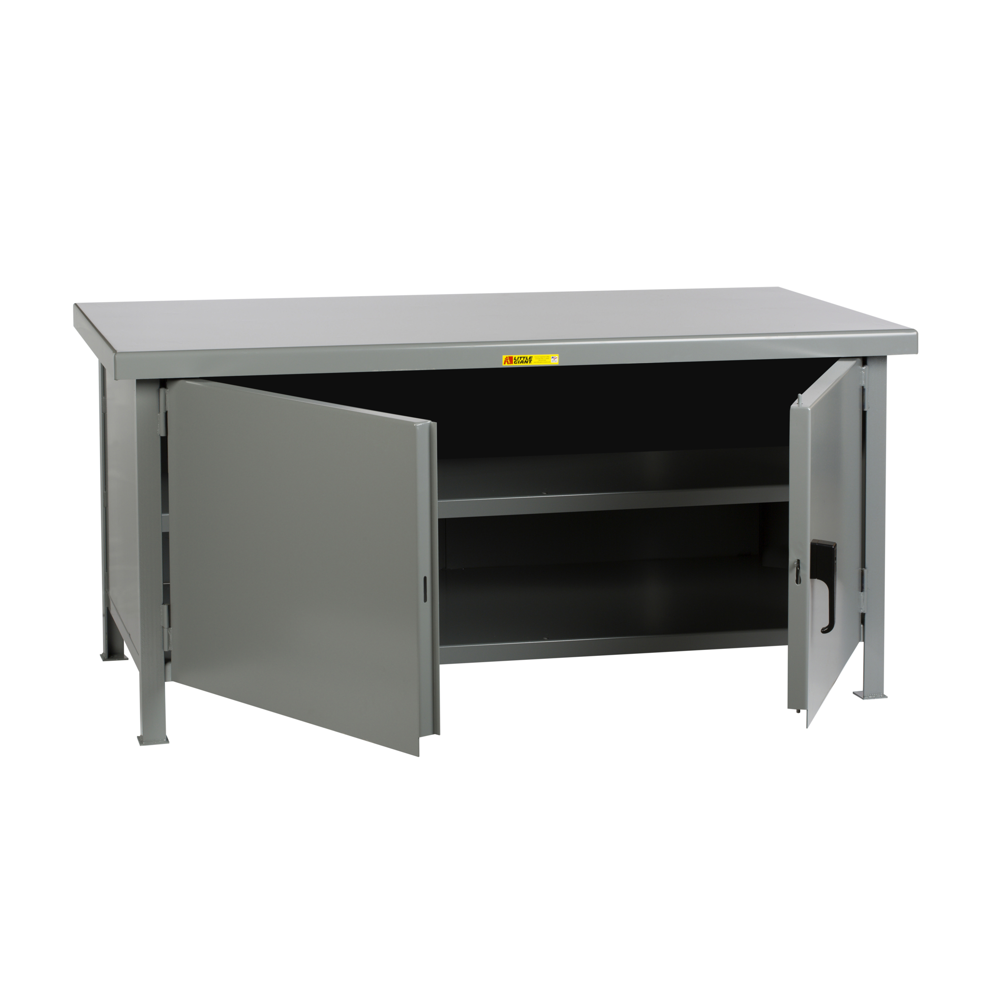 Little Giant Heavy-Duty Cabinet Workbench - 48in. x 30in., 10,000-Lb. Capacity, 34in. Height, Locking Doors, Model# WWC2-3048